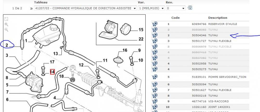 TUYAU HYDRAULIQUE ALFA BRERA 2400JTDM DA.JPG